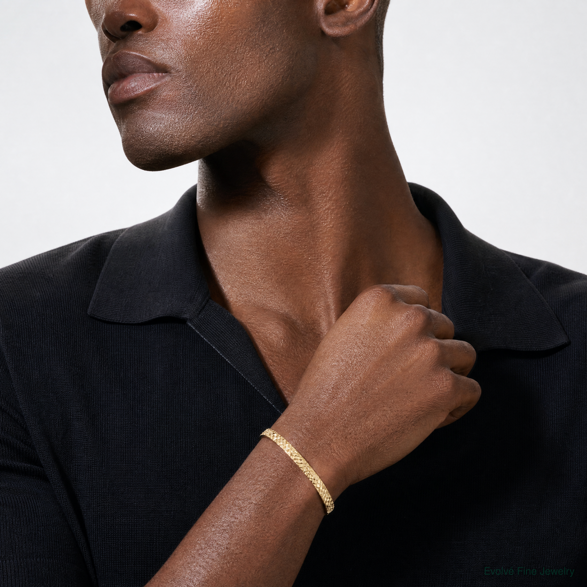 Leslie's 14k Polished and Diamond-cut Hinged Bangle - Model Shot