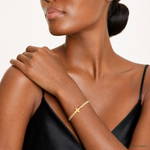 Leslie's 14K Polished Cross Charm Stretch Bangle - Model Shot