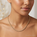 Leslie's 14K Two-tone Polished Textured Rope Necklace - Model Shot