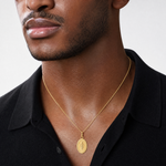 Leslie's 14k Polished and Matte Oval Miraculous Medal - Model Shot