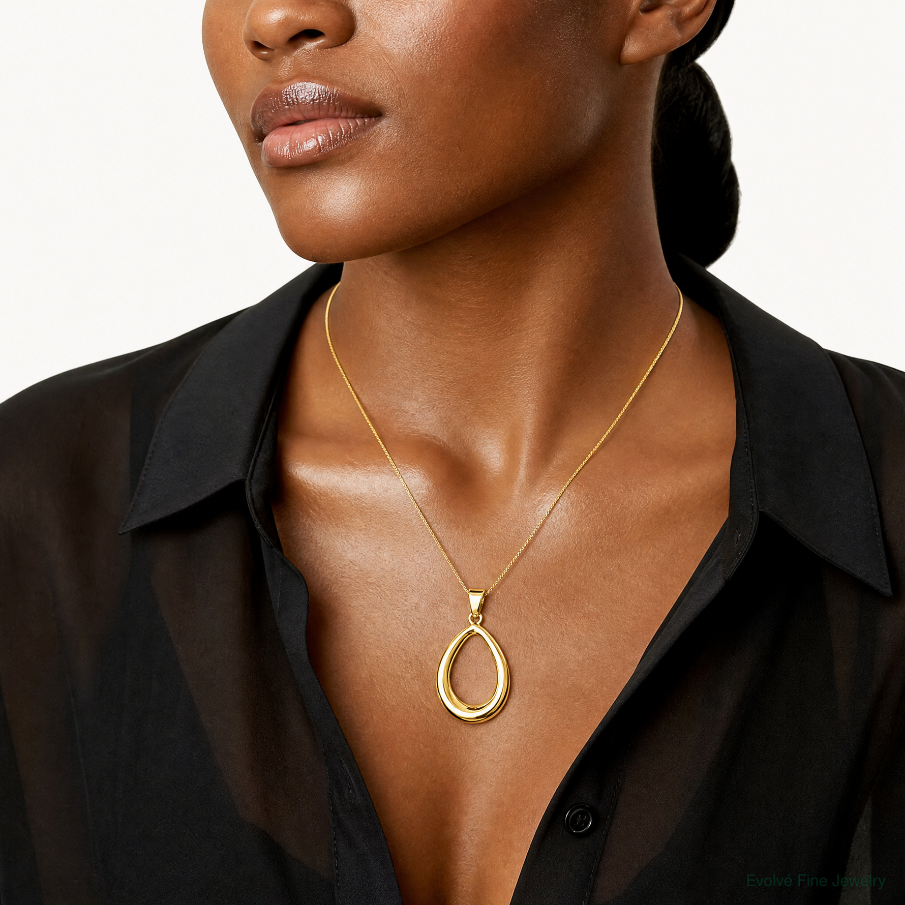 Leslie's 14k Polished Open Teardrop Pendant - Model Shot