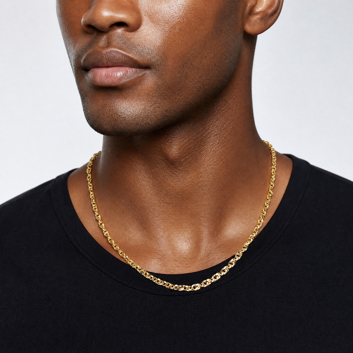Leslie's 14k Polished and D/C Fancy Link Graduated 18in Necklace - Model Shot