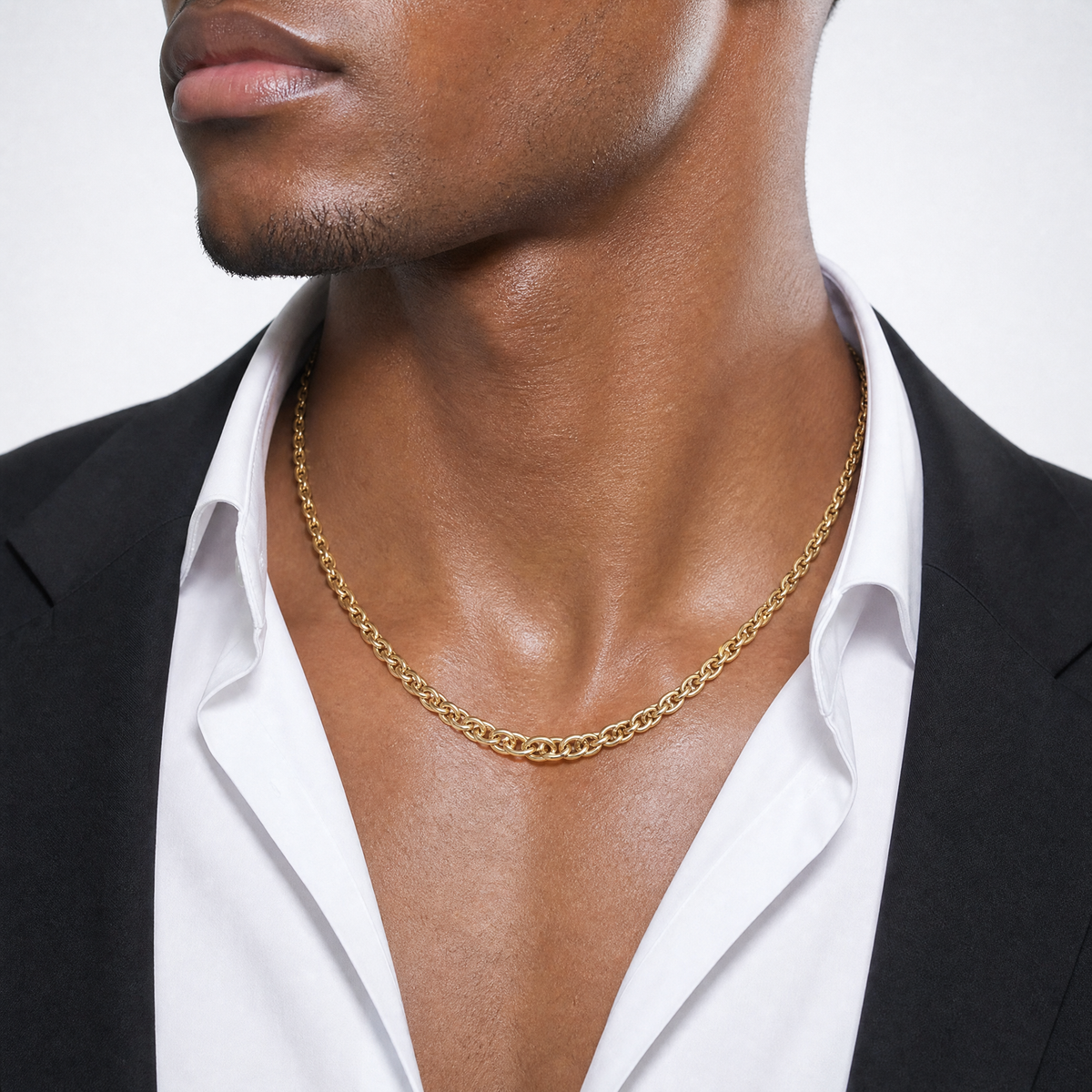 Leslie's 14K Polished Graduated Fancy Link Necklace - Model Shot