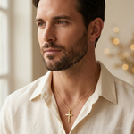 Leslie's 14K Polished Cross Pendant - Model Shot