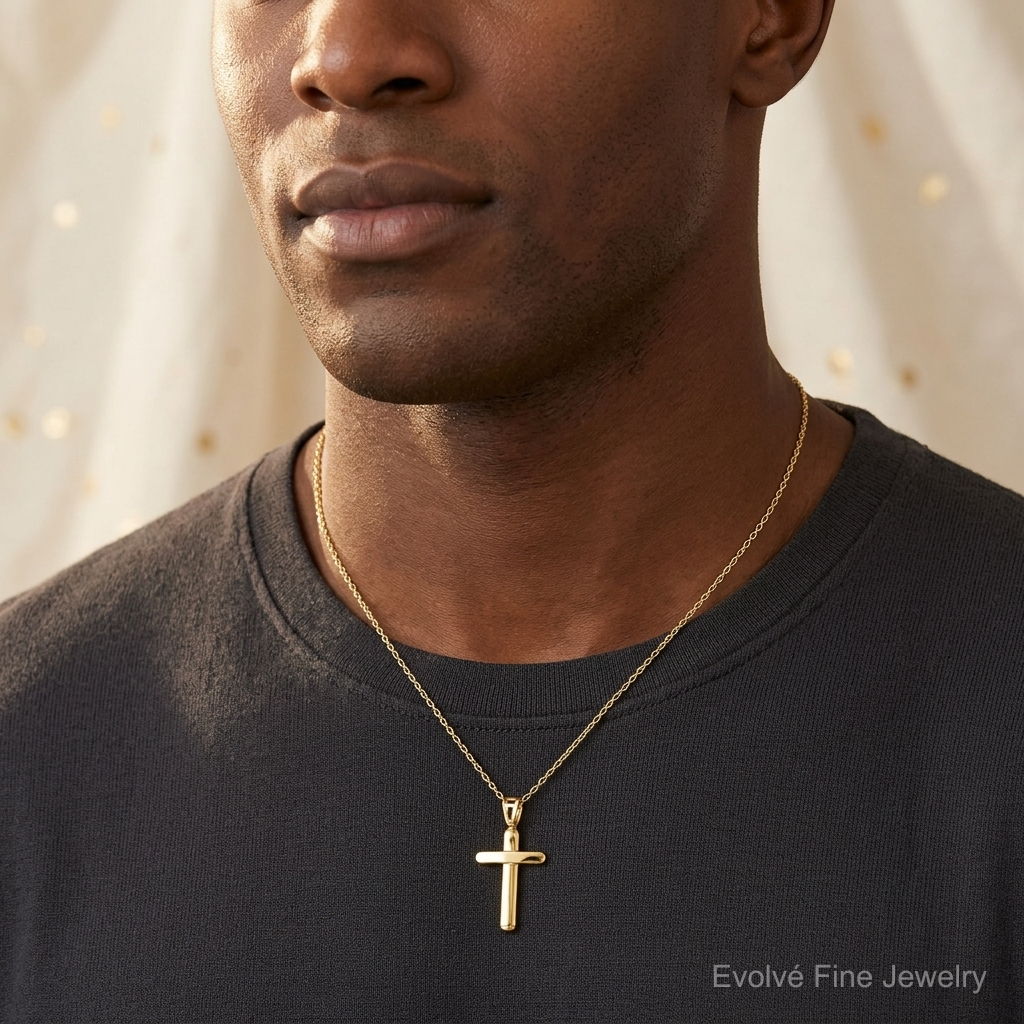 Leslie's 14K Polished Cross Pendant - Model Shot
