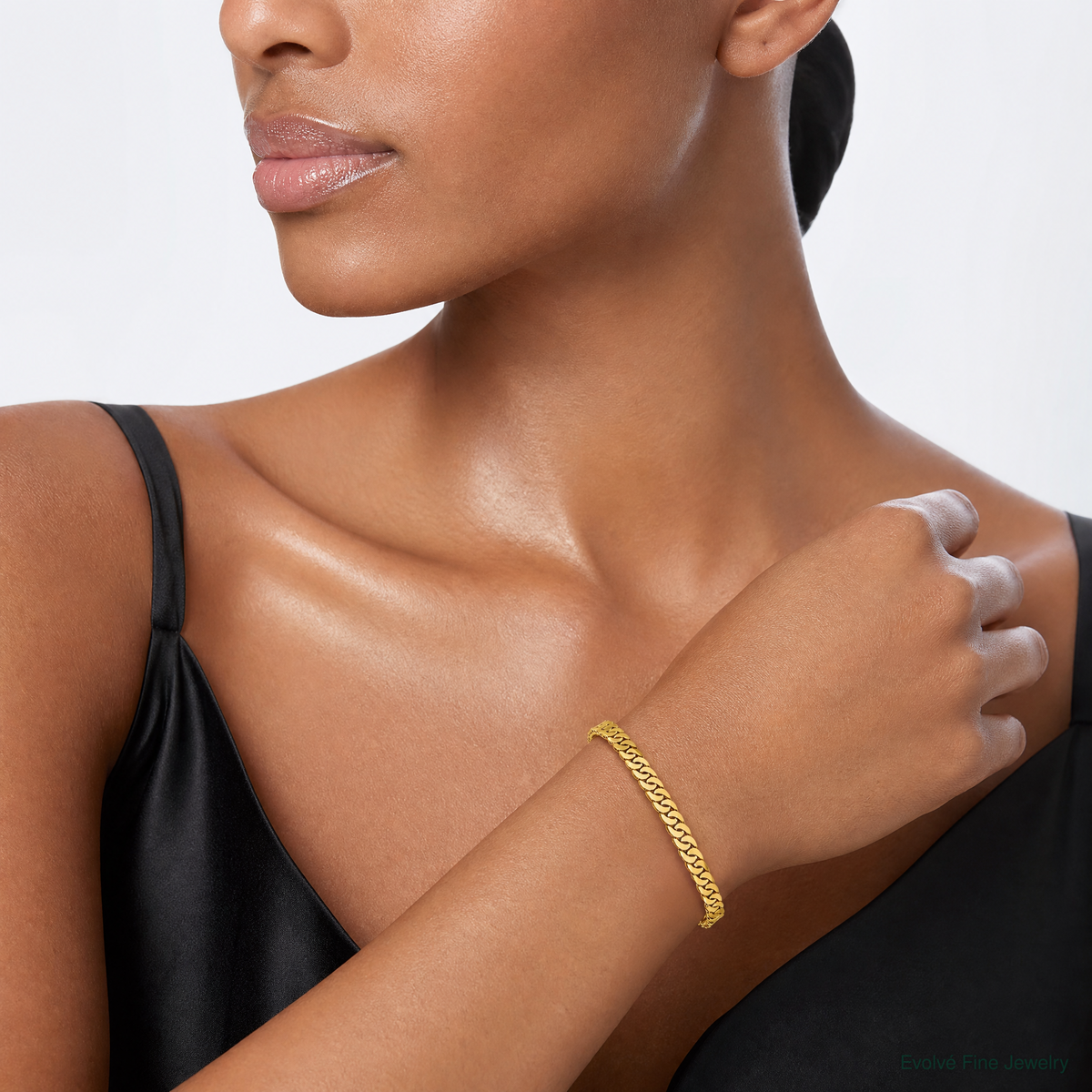Leslie's 14K Polished S-Link Cuff Bangle - Model Shot