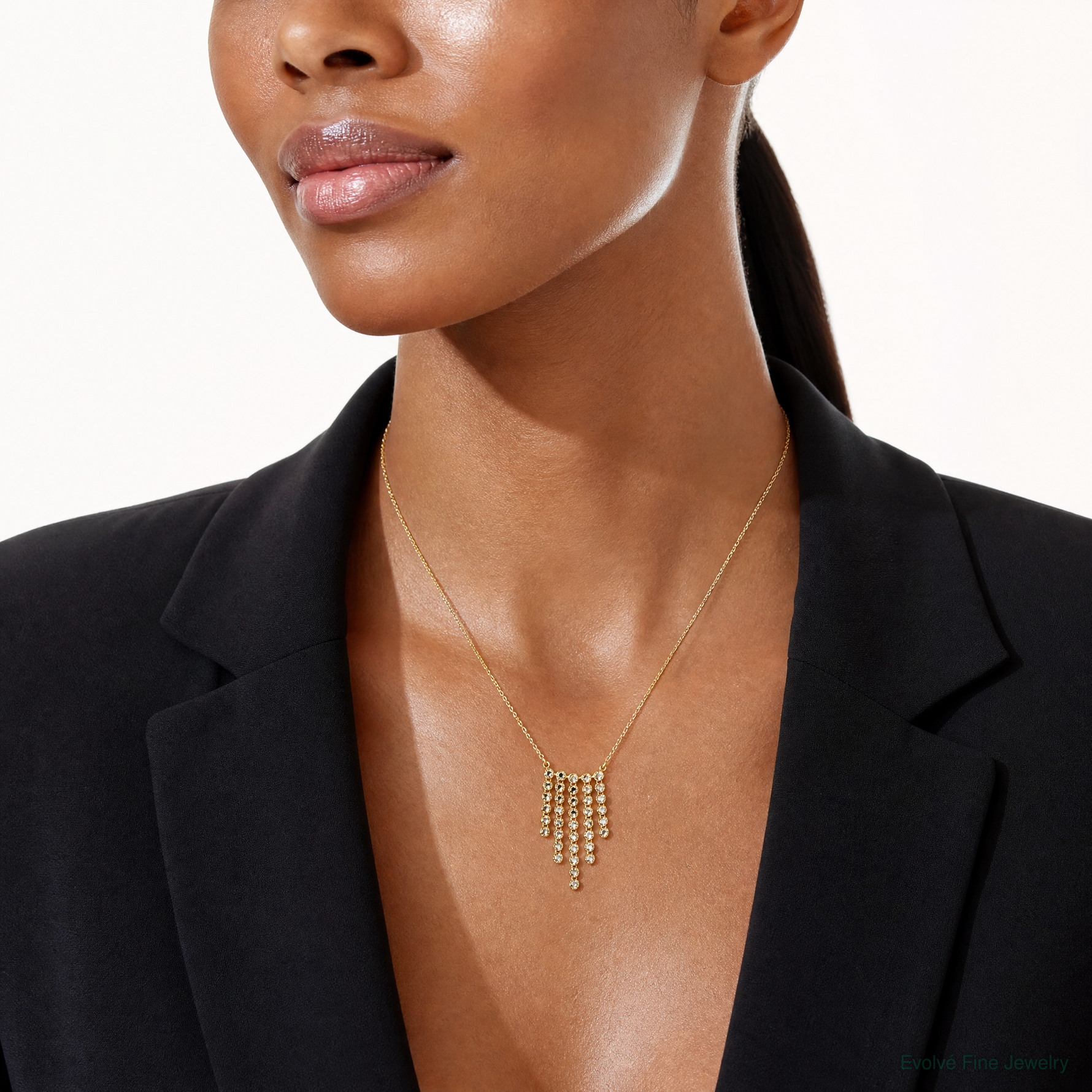 Leslie's 14K w/RH-plating Polished Fancy 18in Necklace - Model Shot
