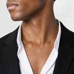 Leslie's 14K w/White Rhodium Polished and Dia-cut Paperclip Fancy Necklace - Model Shot
