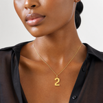 14k  Large Polished Number 2 Charm - Model Shot