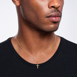 14k Small Cross Pendant - Model Shot