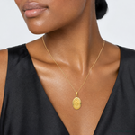 14k Miraculous Medal Pendant - Model Shot