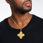 14k Four-Way Medal Pendant - Model Shot