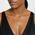 14k Saint Christopher Medal Pendant - Model Shot