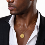 14k Saint Christopher Medal Pendant - Model Shot