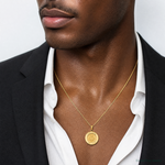 14k Saint Joseph Medal Pendant Polished and Satin-Solid - Model Shot