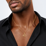 14K Polished Intertwined Double Heart Pendant - Model Shot