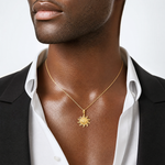 14k Polished Small Sun Charm - Model Shot