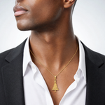 14k Polished Christmas Tree Pendant - Model Shot