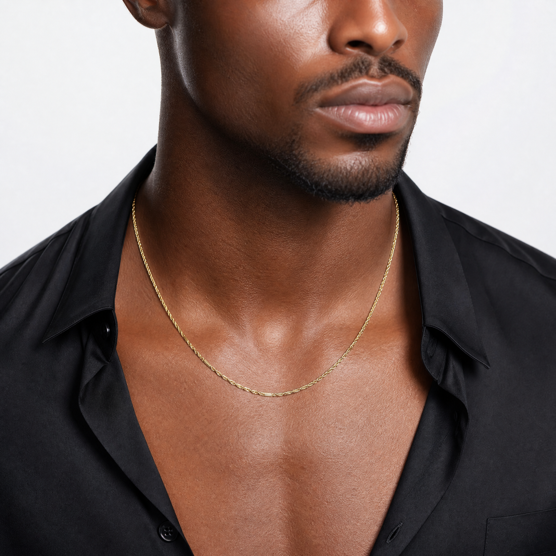 14k 1.8mm D/C Milano Rope Chain - Model Shot