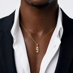 14k Polished Number 9 Pendant - Model Shot