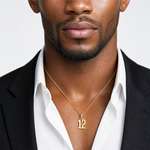 14k Polished Number 12 Pendant - Model Shot