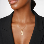 14k Polished Number 21 Pendant - Model Shot