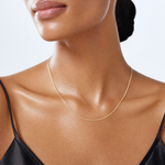 14k 1.05mm Spiga with Lobster Clasp Chain - Model Shot