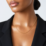 14k 1.2mm D/C Beaded Pendant Chain - Model Shot