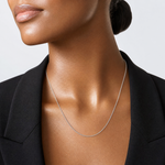 14k White Gold 1.15mm Rolo Pendant Chain - Model Shot