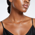 14k White Gold 1.55mm Rolo Pendant Chain - Model Shot