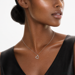 14k White Gold 1/15ct. Diamond Heart Pendant - Model Shot