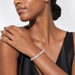 Sterling Silver 5mm Diamond Cut Slip-on Bangle - Model Shot
