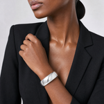 Sterling Silver Polished 20mm Domed Cuff Bangle - Model Shot