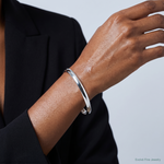 Sterling Silver 4.5mm Solid Polished Plain Slip-On Bangle Bracelet - Model Shot