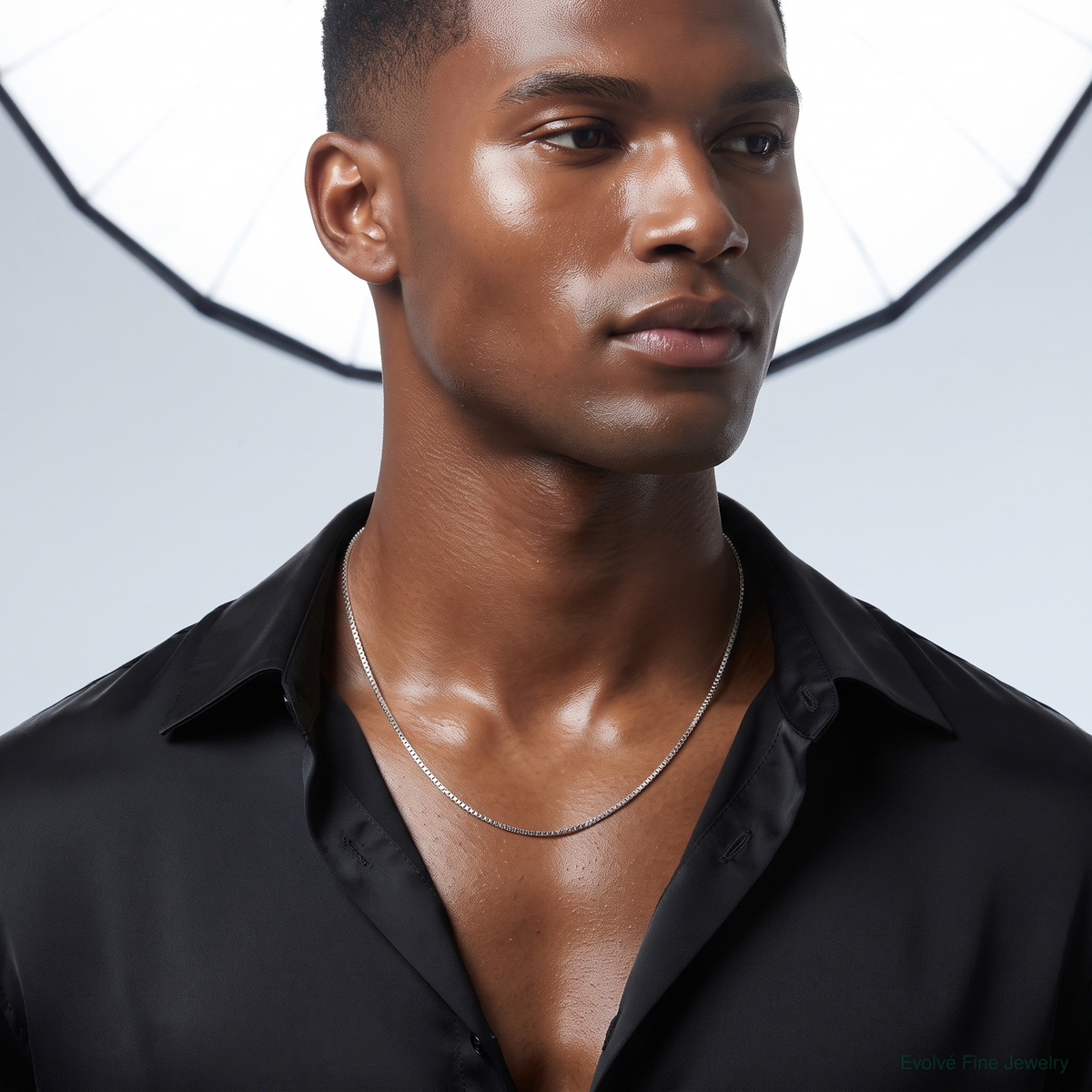 Sterling Silver .9mm Box Chain - Model Shot