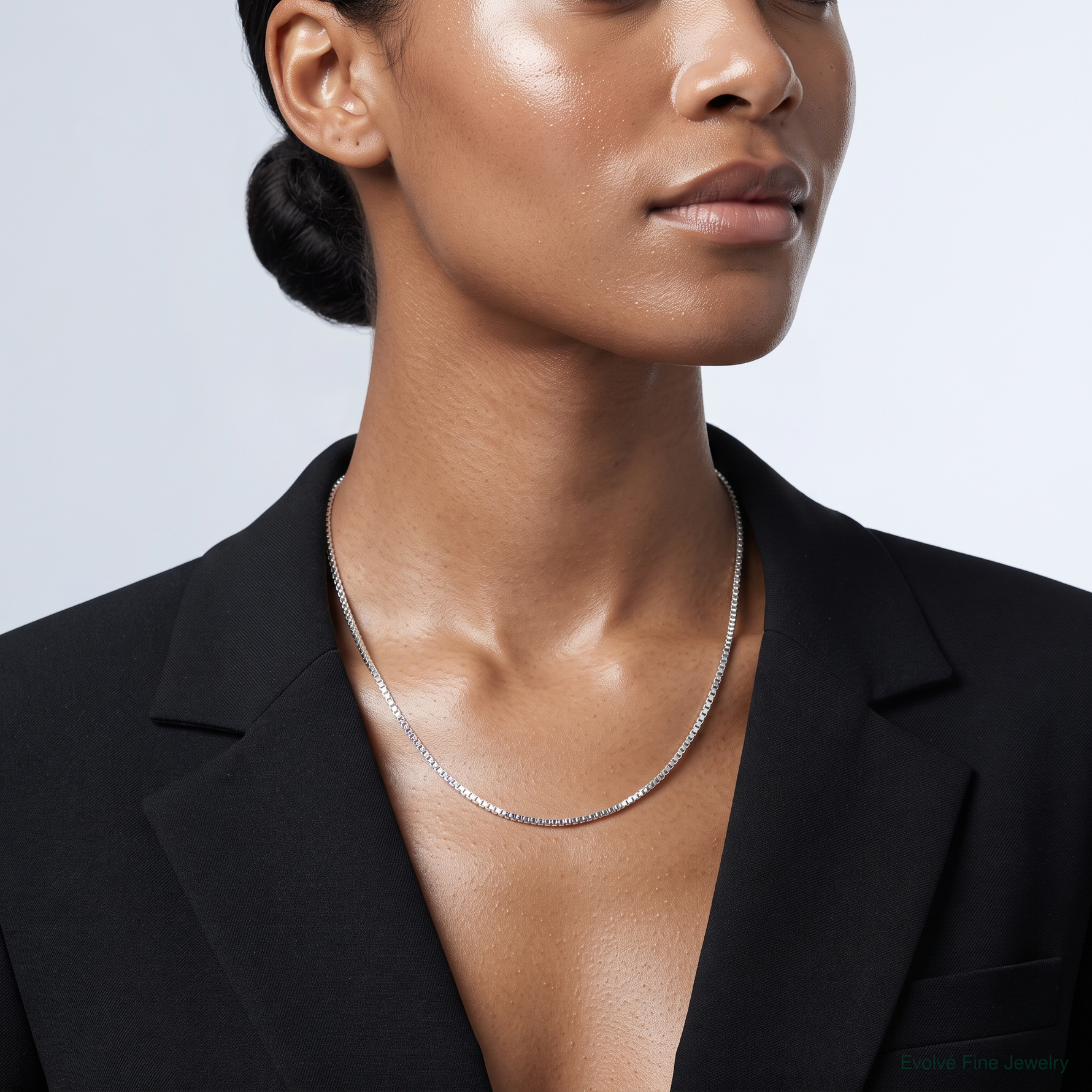 Sterling Silver 1.25mm Box Chain - Model Shot