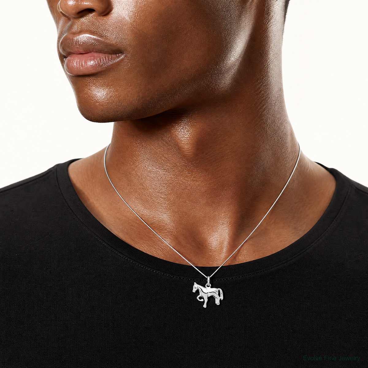 Sterling Silver Horse Charm - Model Shot