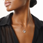 Sterling Silver Rhodium-plated CZ Heart Pendant - Model Shot