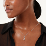Sterling Silver Rhodium-plated with CZ Infinity Symbol Pendant - Model Shot