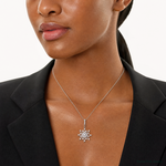 Sterling Silver Rhodium-plated CZ Snowflake Pendant - Model Shot