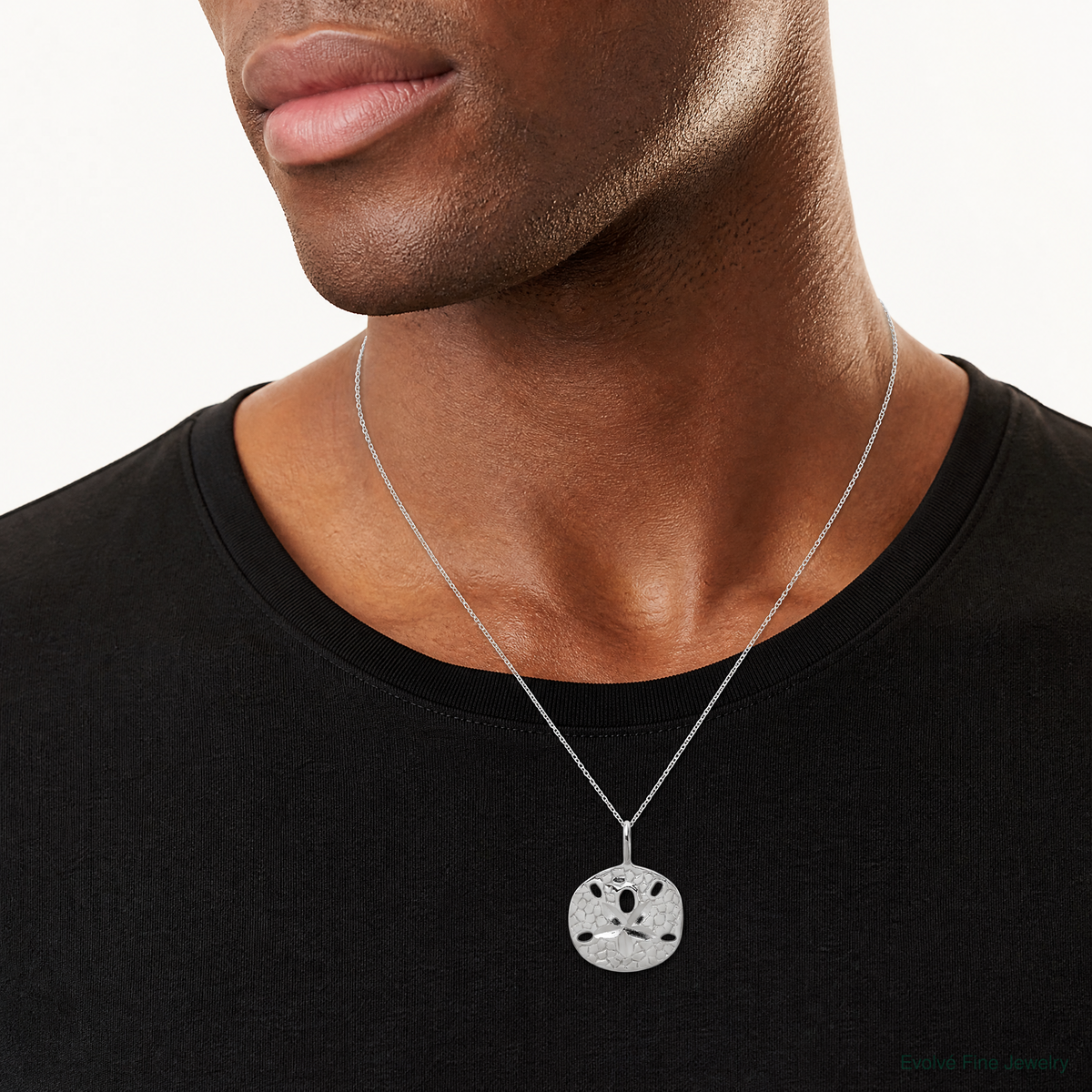 Sterling Silver Sand Dollar Charm - Model Shot