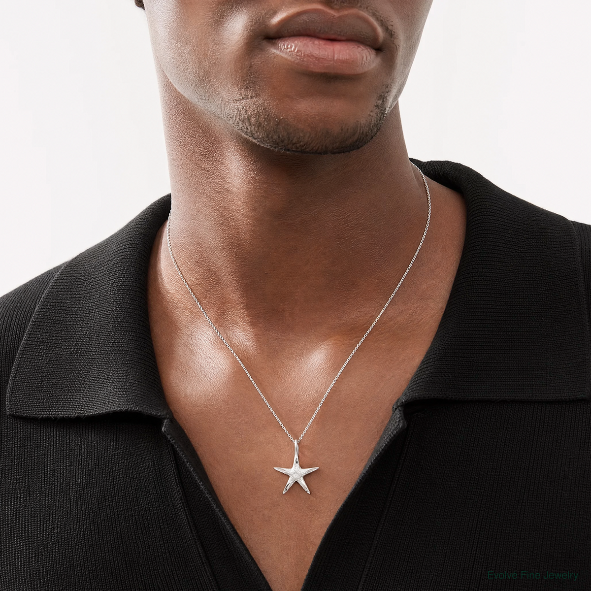 Sterling Silver Starfish Charm - Model Shot