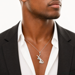 Sterling Silver St. Andrew Cross Pendant - Model Shot