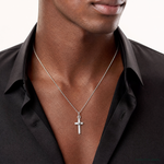 Sterling Silver Latin Cross Pendant - Model Shot