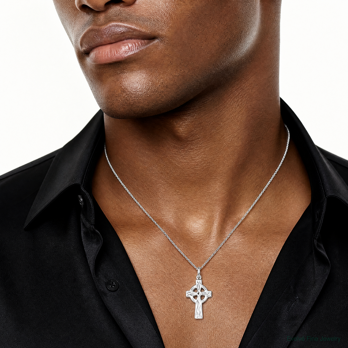Sterling Silver Celtic Cross Charm - Model Shot