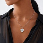 SS Rh-plt Happy Anniversary Polished Front/Satin Back Disc Charm - Model Shot