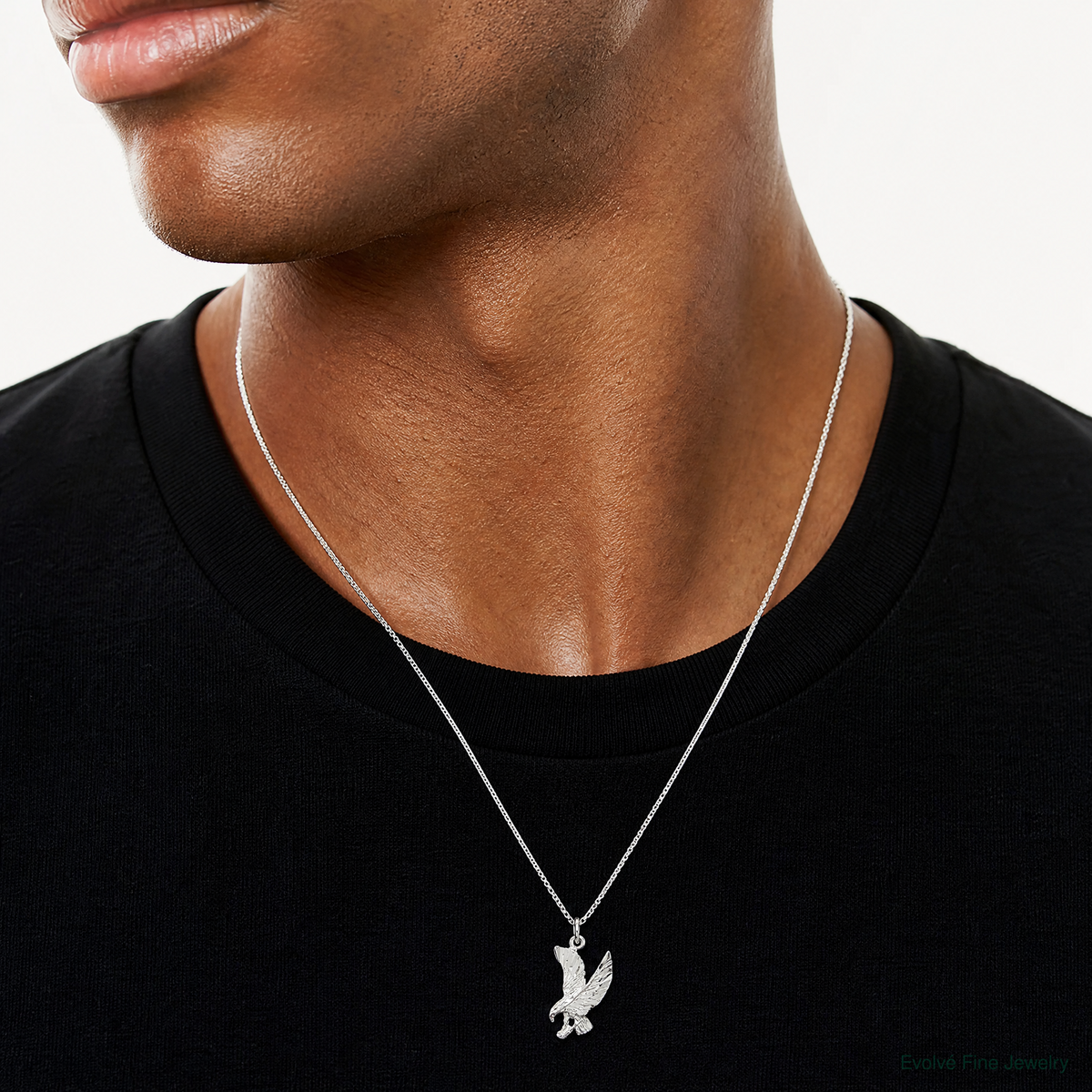 Sterling Silver Eagle Charm - Model Shot