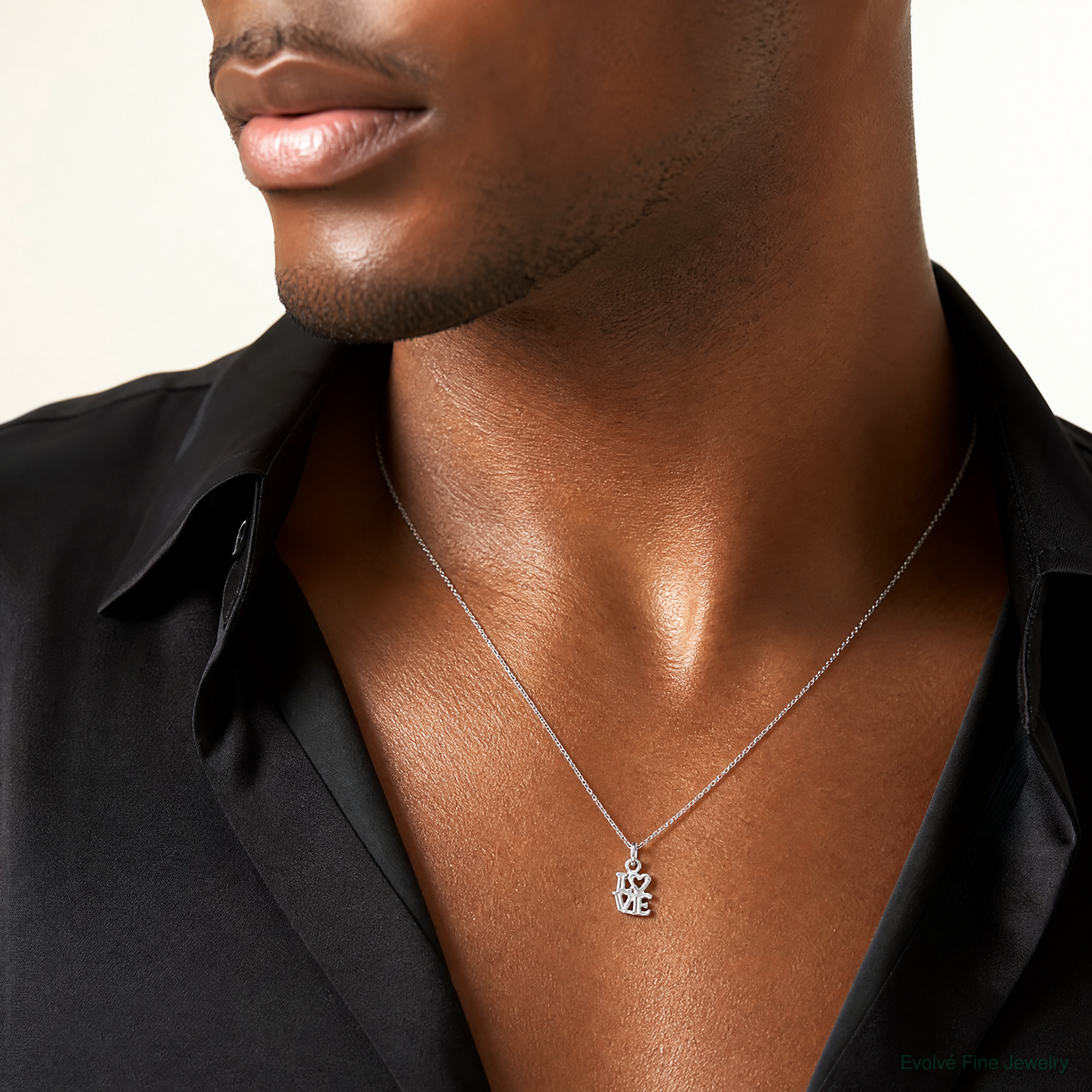 Sterling Silver Love Charm - Model Shot