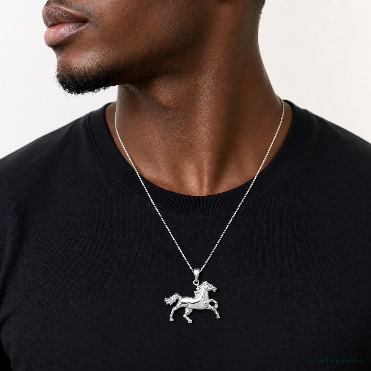 Sterling Silver Horse Charm - Model Shot