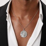 Sterling Silver Antiqued Ecce Homo Medal - Model Shot